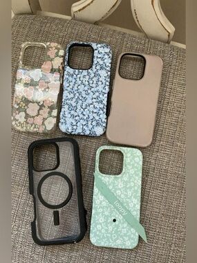 iPhone 16 pro case bundle - otterbox, loopy, casely